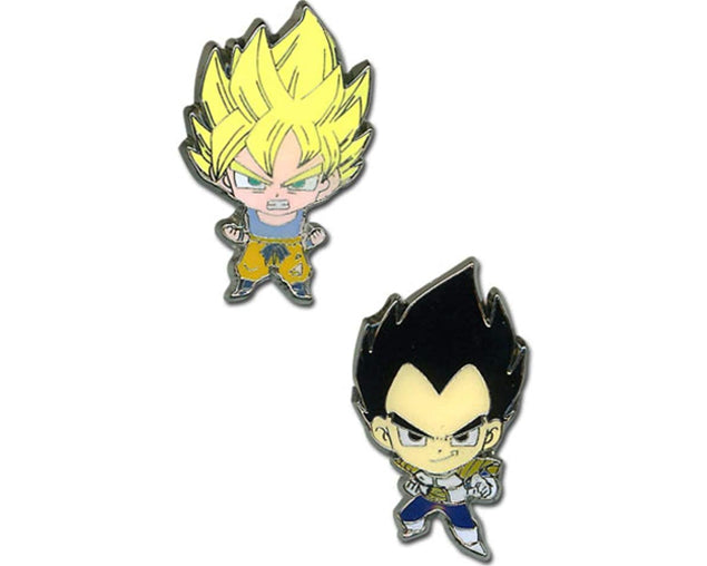 Load image into Gallery viewer, Dragon Ball Z Super Saiyan Goku &amp;amp; Vegeta Mini Pin set
