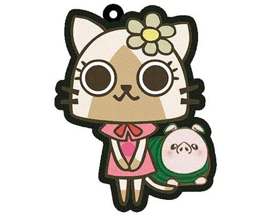 Monster Hunter Barely Airou Village Rubber Key Chain (Nyamy & Poogie)